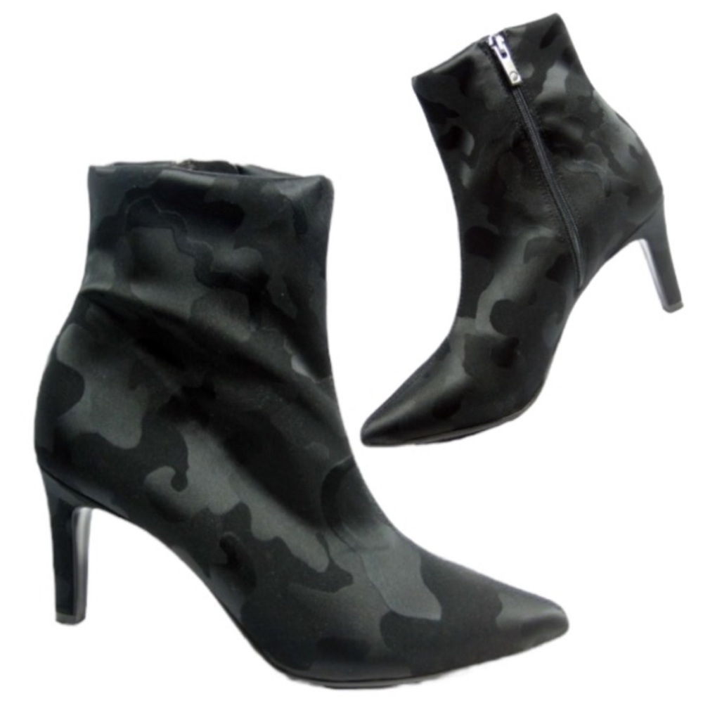 Peter Kaiser Black Camouflage Heeled Boots Size 4 / 6.5